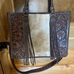 Cowhide American darling tote bag